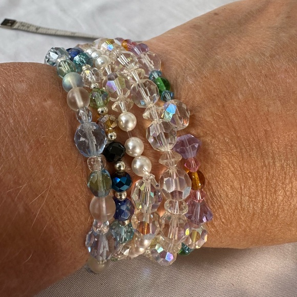 Vintage stretch bead sparkly bracelets - Picture 7 of 7